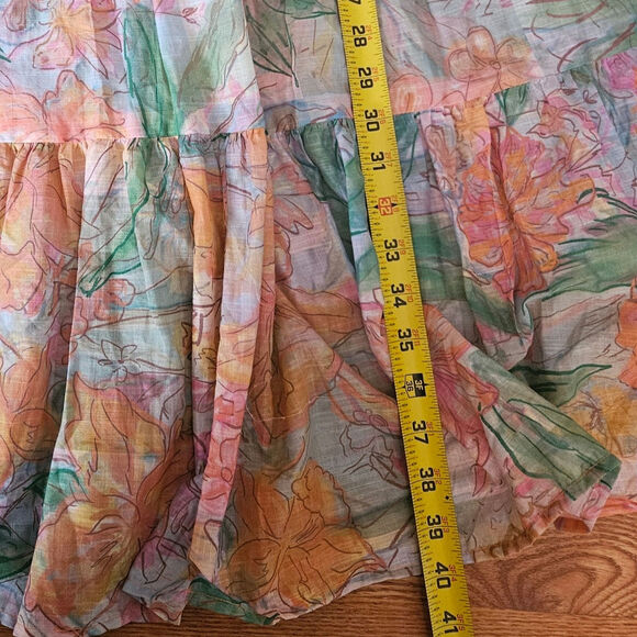 Rails Agatha Skirt Tropica Floral  Tiered Maxi Size 4 - Picture 6 of 8